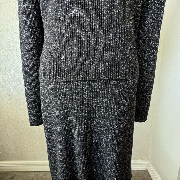 Tower Hill Knit Sleeveless Dress Cardigan Two Piece Black Metallic VTG XL - Picture 11 of 16